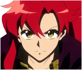 😠 Yoko Littner Gurren Lagann anime, red hair, woman, serious, confident telegram sticker