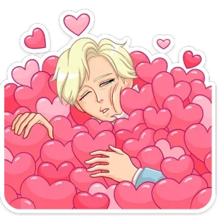 ❤️ trái tim, tình yêu, hoạt hình, anime, lãng mạn, nhân vật whatsapp sticker