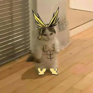 🦸‍♂️ All Might My Hero Academia cat, All Might, My Hero Academia, funny, meme, anime telegram sticker