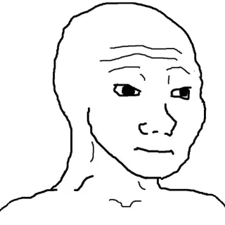 😐 ミーム, Wojak, 悲しい, 顔, インターネット, イラスト telegram sticker