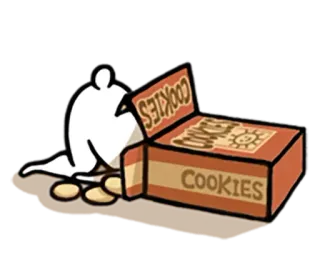 🍪 COOKIES cookie, nourriture, collation, dessin animé, boîte whatsapp sticker