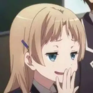 😏 anime, girl, smirking, cartoon, character, blond hair telegram sticker