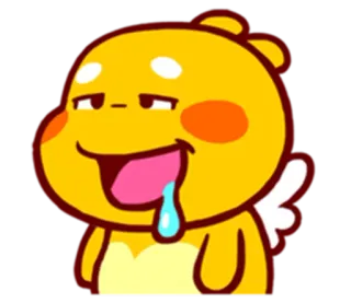 😪 만화, 동물, 천사, 귀여운, 웃긴, 노란색 telegram sticker