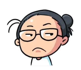 😒 卡通, 表情, 脸, 人物, 贴纸 telegram sticker