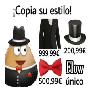 💱 ¡Copia su estilo! Flow único Pou, スタイル, ファッション, コピー, スーツ, 蝶ネクタイ, シルクハット, 服装 telegram sticker
