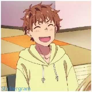 😄 Anime, Kartun, Karakter, Senyum, Senang telegram sticker