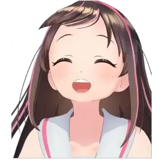 😂 A.I. Channel Kizuna AI Anime, VTuber, Youtuber Virtual, Kizuna AI, Fofo, Feliz whatsapp sticker