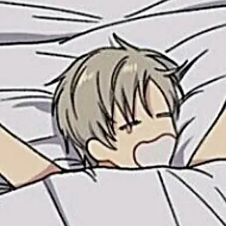 🧸 Аниме, Манга, Сонный, Кровать, Милый, Персонаж, Спит telegram sticker