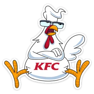🙄 KFC chicken, KFC, food, restaurant, cartoon, mascot telegram sticker