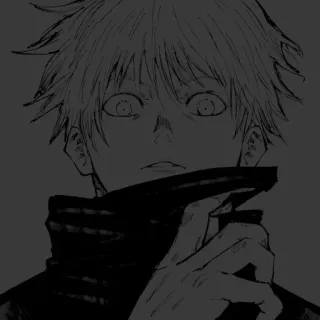 🖤 Gojo Satoru Jujutsu Kaisen 动漫, 漫画, 五条悟, 咒术回战, 人物, 黑白 telegram sticker