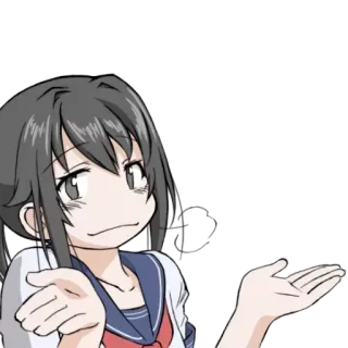 👐 Anime, Mädchen, Achselzucken, Verwirrt, Fragend, Schüler, Manga telegram sticker