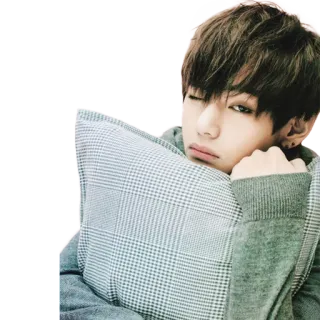 😴 V K-pop, cantante, celebrità, V, BTS, cuscino telegram sticker
