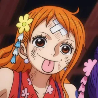 🍑 Nami One Piece 动漫, 漫画, 海盗, 草帽, 橘色头发 telegram sticker