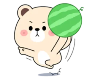 😱 bear, watermelon, middle finger, cute, cartoon, emoji telegram sticker