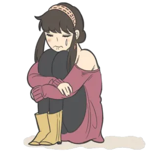 😭 traurig, weinend, Cartoon, Mädchen, emotional, verärgert telegram sticker