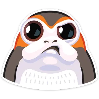 😒 Porg Star Wars porg, star wars, lindo, pájaro, espacio, película, pegatina, animal telegram sticker
