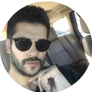 😎 hombre, gafas de sol, barba, selfie, retrato telegram sticker
