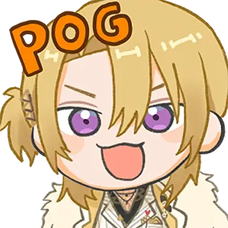 😉 POG emote, pog, anime, vtuber, celebración, reacción, meme telegram sticker