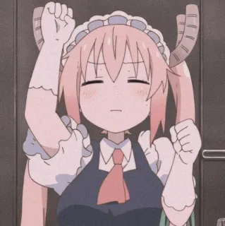 🐉 Tohru Miss Kobayashi's Dragon Maid anime, dragon, maid, cute, kawaii, cartoon telegram sticker