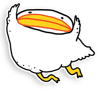 😃 pelican, bird, animal, cartoon telegram sticker