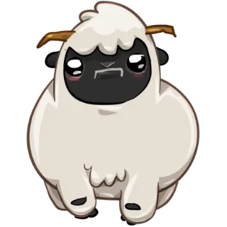 😢 양, 귀여운, 스티커, 동물, 만화 telegram sticker