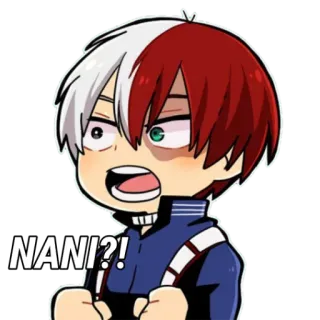 🩸 Shoto Todoroki My Hero Academia NANI?! Anime, Manga, My Hero Academia, Shoto Todoroki, Nani, Adesivo telegram sticker