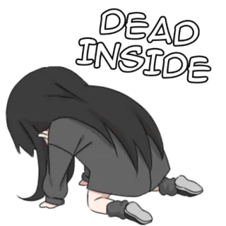 😐 DEAD INSIDE Emo, Triste, Manga, Anime, Dépression, Mort, À l'intérieur telegram sticker