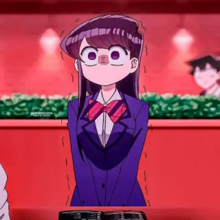 ⛓ Komi Shouko Komi Can't Communicate Anime, Komi no puede comunicarse, Komi Shouko, Manga, Lindo, Asustado telegram sticker