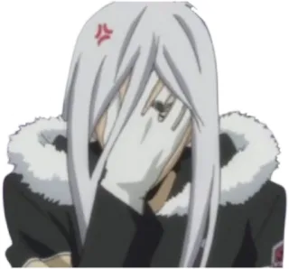 😓 Anime, Personaggio, Arrabbiato, Frustrato, Gesto della mano telegram sticker
