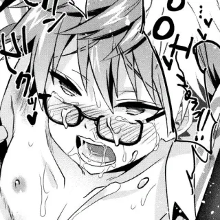 ❤️ Anime, Manga, Ecchi, Lunettes, Sueur whatsapp sticker