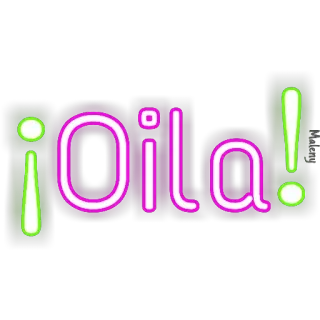 😂 ¡Oila! hola, spanish, greeting, neon sign, exclamation, celebration whatsapp sticker