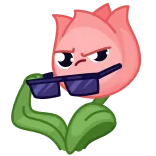 😒 цветок, солнцезащитные очки, круто, растение, мультфильм, роза whatsapp sticker