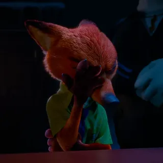 🦊 Nick Wilde Zootopia fox, Zootopia, sad, crying, anthropomorphic whatsapp sticker