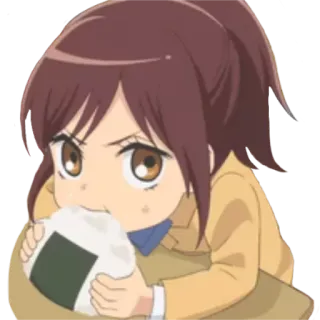 🍙 Sasha Braus Attack on Titan Anime, Charakter, Süß, Essen, Sasha Braus, Attack on Titan, Mädchen whatsapp sticker