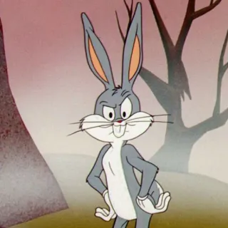 🤨 Bugs Bunny Looney Tunes dessin animé, lapin, lapin, bugs telegram sticker