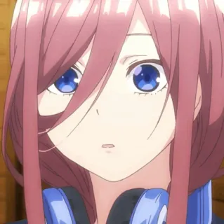 🐾 Miku Nakano The Quintessential Quintuplets Anime, Manga, The Quintessential Quintuplets, Miku Nakano, Carino, Cuffie telegram sticker
