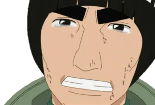😢 Might Guy Naruto อนิเมะ, ร้องไห้, ไมท์ ไก, นารูโตะ, น้ำตา telegram sticker