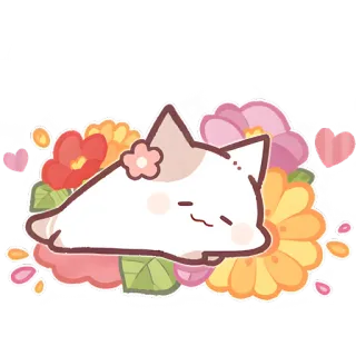 🏵 猫, 花, かわいい, ステッカー, かわいい, 漫画 whatsapp sticker