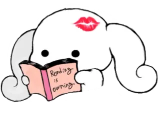 ☁ Reading is Owning 독서, 책, 귀여운, 키스, 동물, 소유 telegram sticker