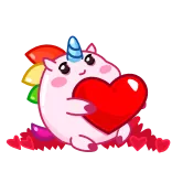 ❤️ unicórnio, coração, fofo, arco-íris telegram sticker