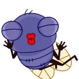 💋 mucha, robak, kreskówka, owad, zwierzę, animowany telegram sticker