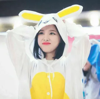 🐰 femme, lapin, costume, grenouillère, mignon, oreilles, animal telegram sticker