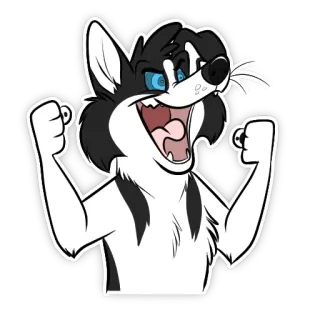 😈 raposa, feliz, desenho animado, animal, fofo, peludo whatsapp sticker