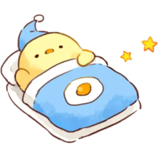 😴 dormindo, pintinho, fofo, estrelas, cama, sonho whatsapp sticker