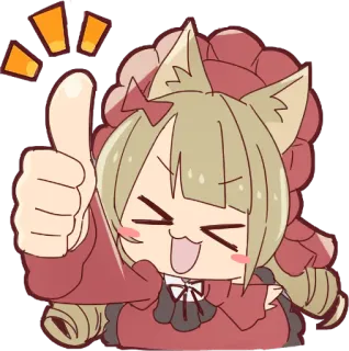 👍 Anime, Niedlich, Daumen hoch, Chibi, Kawaii, Cartoon telegram sticker