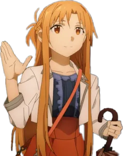 👋 Asuna Sword Art Online Anime, Mangá, Animação japonesa, Kawaii, Fofo, Personagem, Garota, Asuna Yuuki telegram sticker
