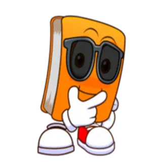 😎 книга, мультфильм, солнцезащитные очки, думающий, умный, образование whatsapp sticker