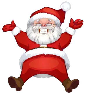 🎅 Santa Claus ซานต้า, คริสต์มาส, วันหยุด, เทศกาล, การ์ตูน, ฤดูหนาว, สีแดง, มีความสุข whatsapp sticker