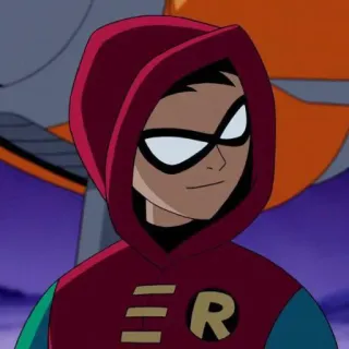 🎌 Robin Teen Titans cartoon character, dc comics, superhero, animated series telegram sticker