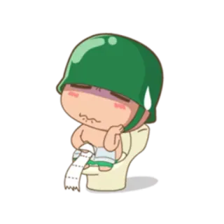 💩 soldier, helmet, toilet, cartoon, military whatsapp sticker